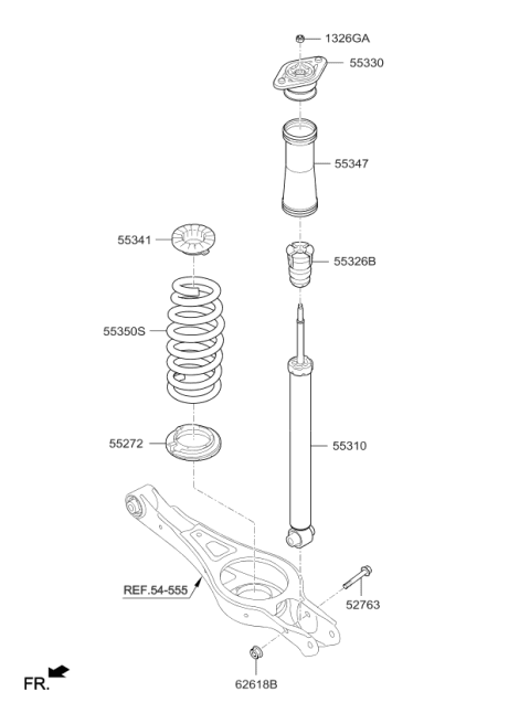 2017 Kia Optima Hybrid  Spring-Rear Diagram for 55350A8520