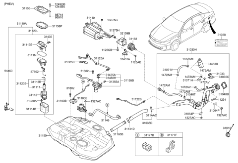 2017 Kia Optima Hybrid  Holder Diagram for 31431E6800