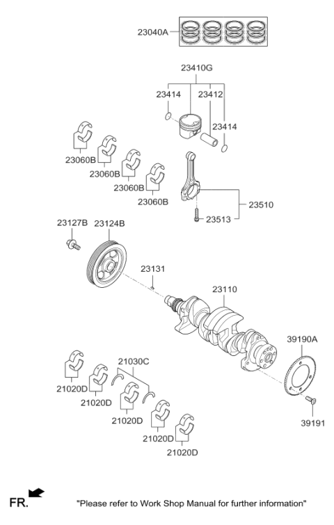 2018 Kia Optima Hybrid  PULLEY-DAMPER Diagram for 231242E311