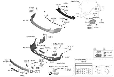 2024 Kia Telluride  COVER-RR BUMPER LWR Diagram for 86612S9500