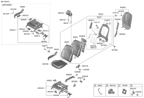 2024 Kia Telluride  Pad U Diagram for 88450S9000