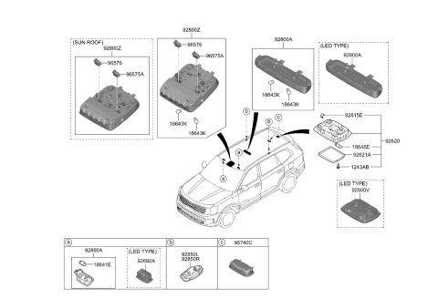 2023 Kia Telluride  Lamp Assembly-Rear PERSO Diagram for 92880A9500GYT