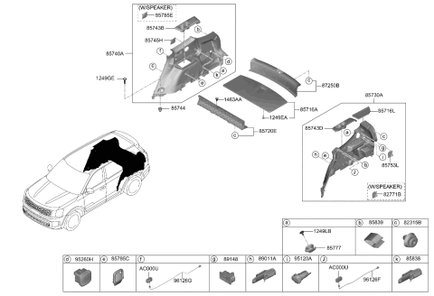 2024 Kia Telluride  WIRING ASSY-USB CHAR Diagram for 96126S9400