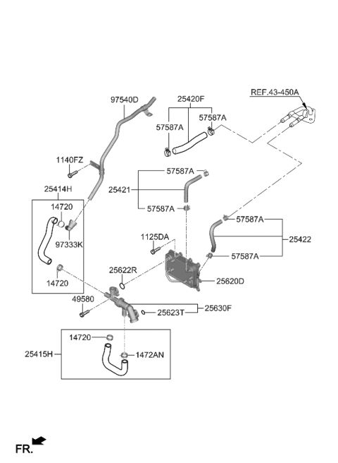2023 Kia Telluride Hose Assembly-Radiator, U Diagram for 25414S9500