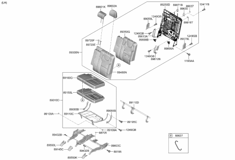 2023 Kia Telluride  LEG ASSY-3RD Diagram for 89AE0S9500
