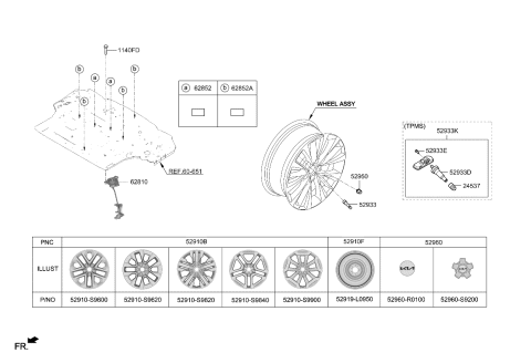 2024 Kia Telluride  WHEEL ASSY-ALUMINIUM Diagram for 52910S9840