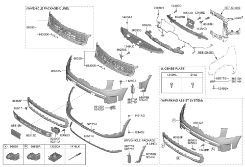 2023 Kia Telluride CAP-FRONT HOOK Diagram for 86517S9500