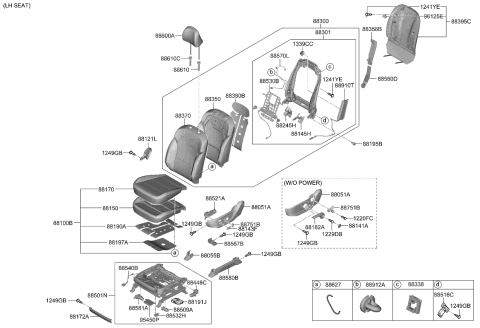 2024 Kia Telluride  Pad U Diagram for 88593S9000WK