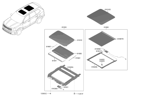 2023 Kia Telluride Motor Assembly-P/ROOF(Ro Diagram for 81679S8100