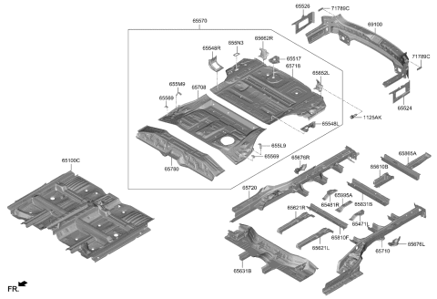 2024 Kia Telluride  PANEL ASSY-REAR FLOO Diagram for 65513S9500