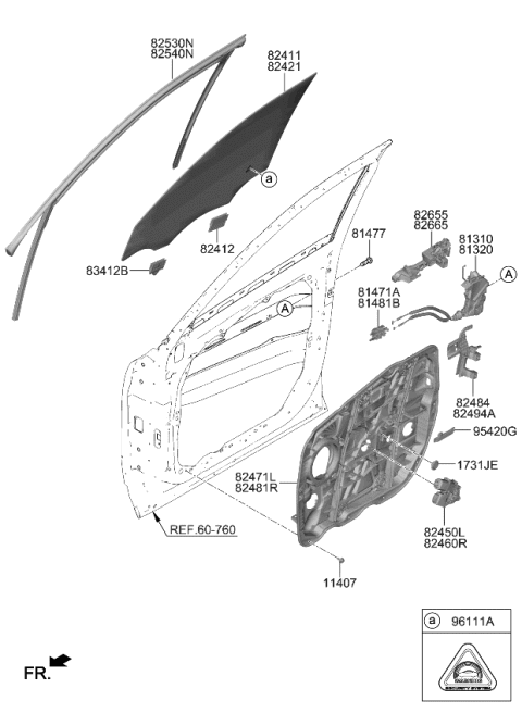 2023 Kia Telluride  PANEL ASSY-FRONT DR Diagram for 82481S9500