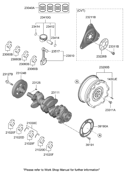 2023 Kia Rio  BUSHING-Con Rod Diagram for 235172M700