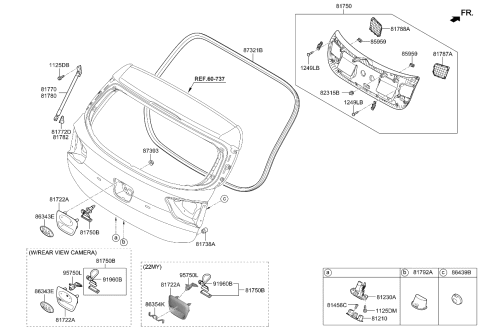 2021 Kia Rio  HOUSING-TAILGATE HDL Diagram for 81722H8320