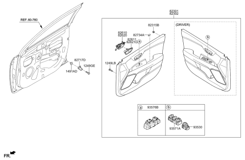 2021 Kia Rio  Panel Complete-Front Door Diagram for 82301H9050WK