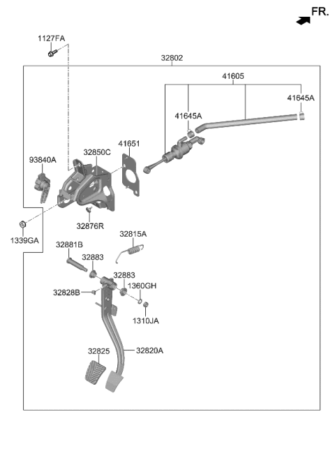 2023 Kia Rio  Clip-Hose Diagram for 41645H8001