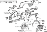 Diagram for 2010 Lexus IS350 Inner Structure - Quarter Panel