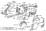 Diagram for 2010 Lexus IS350 Inner Structure - Quarter Panel