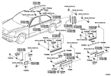 Diagram for 2001 Lexus LS430 Exterior Trim - Front Door