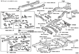 Diagram for 2001 Lexus LS430 Rear Floor & Rails