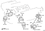 Diagram for 2008 Lexus IS350 Engine & Trans Mounting