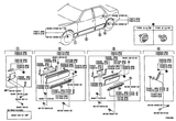 Diagram for 2000 Lexus LS400 Exterior Trim - Front Door