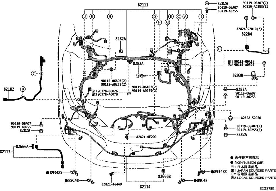 Lexus 82114-0E120 WIRE, ENGINE ROOM, N
