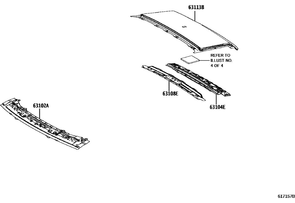 Lexus 63113-78010 PANEL, ROOF, RR