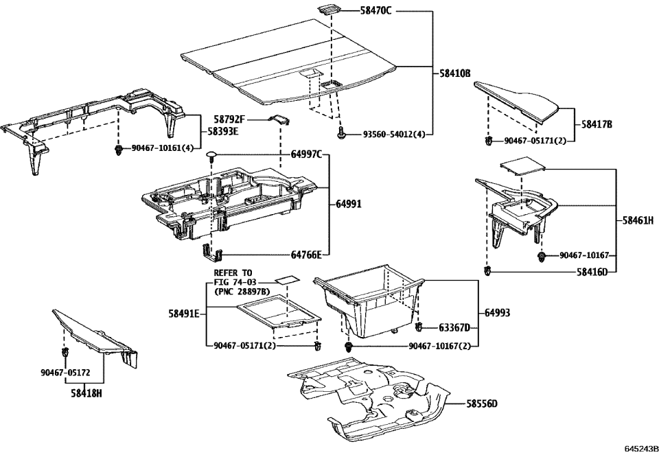 Lexus 58393-78010 SUPPORT, DECK BOARD