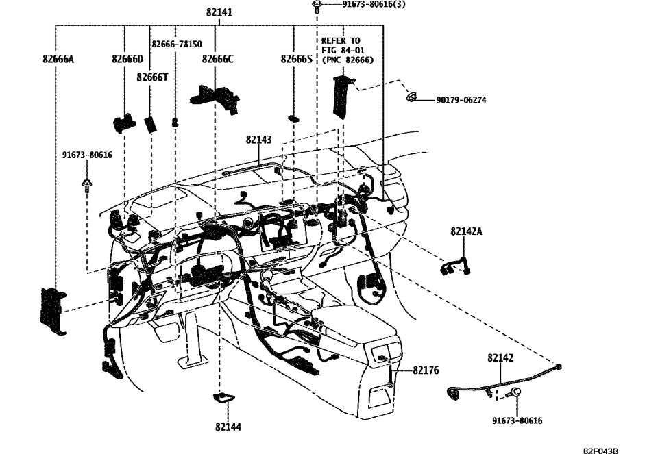 Lexus 82142-78380 WIRE, INSTRUMENT PAN