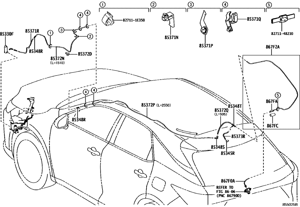 Lexus 82711-48210 Clamp, Wiring Harness