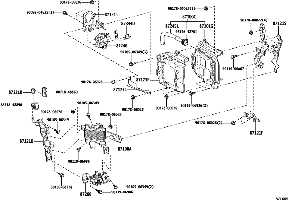 Lexus 87121-48180 BRACKET, HEATER