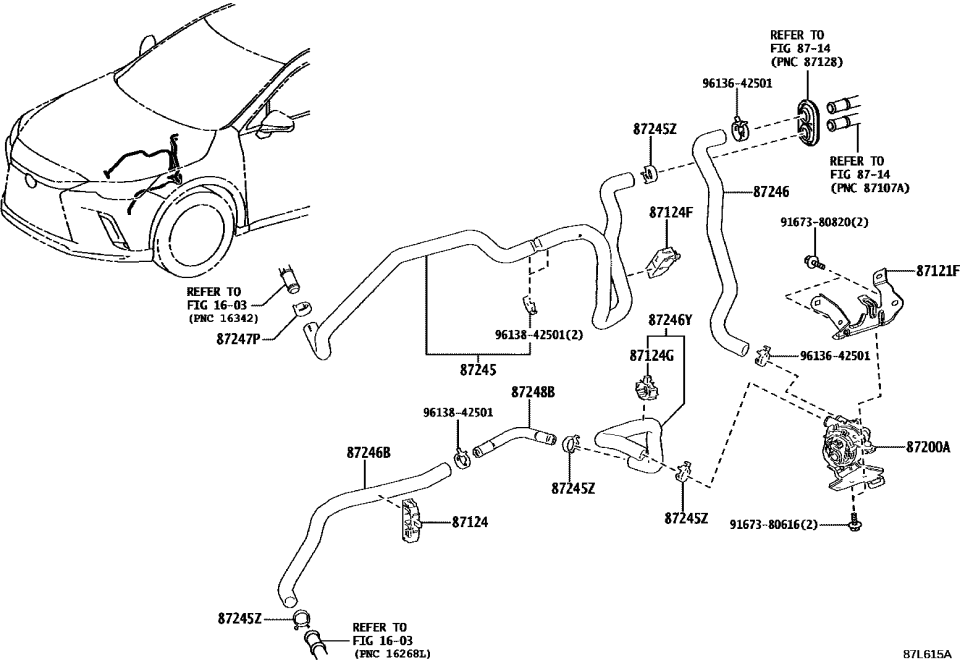 Lexus 16581-36140 CLAMP, HOSE