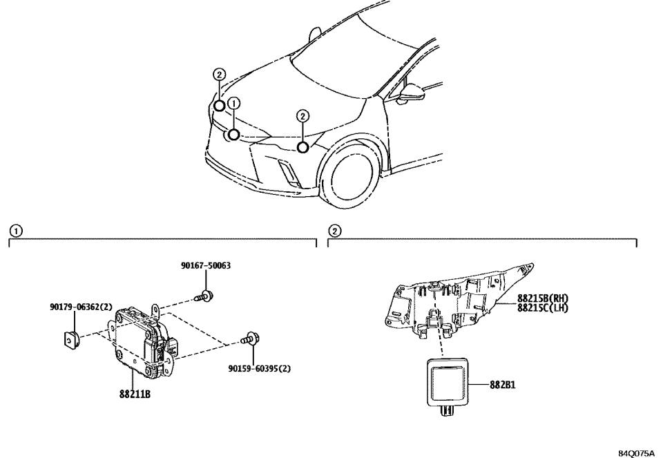 Lexus 882B1-48030 SENSOR, FR SIDE RADA