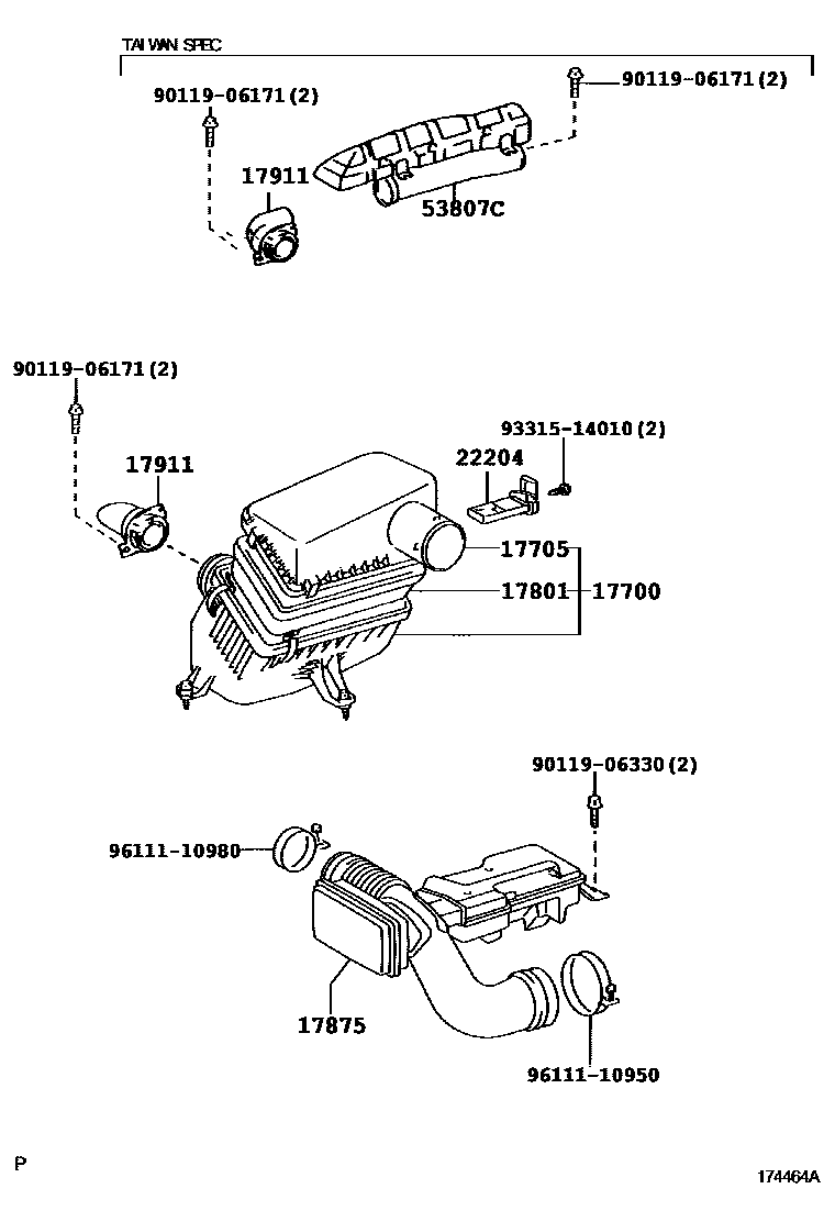 Lexus 90119-06171 Bolt, W/Washer
