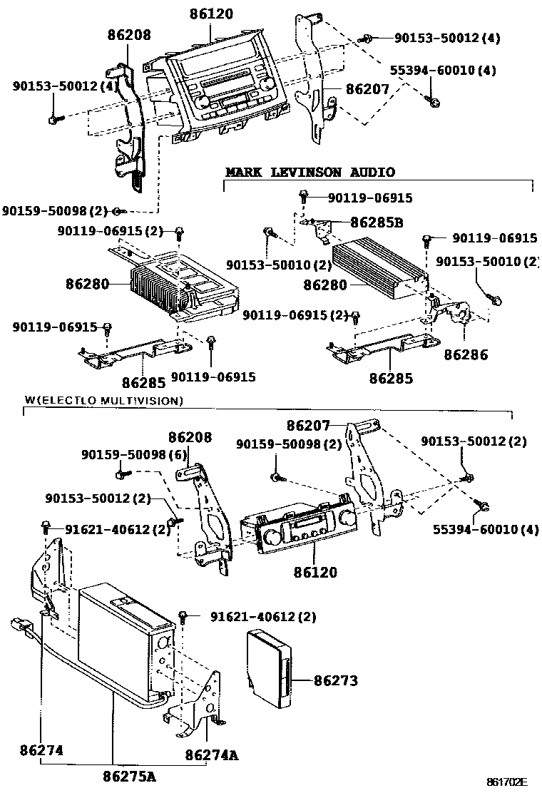 Lexus 55394-60010 Bolt, Instrument Pan