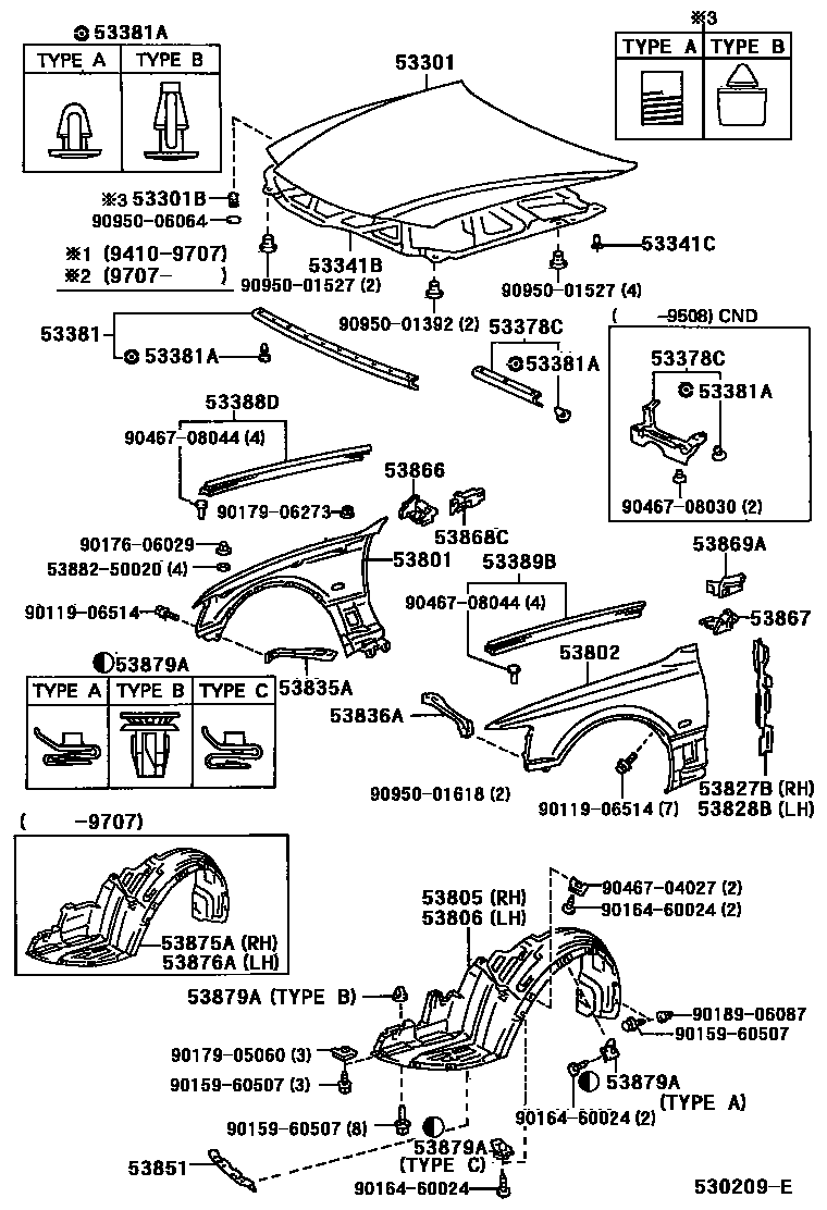 Lexus 53882-50020 Seal, Front Fender