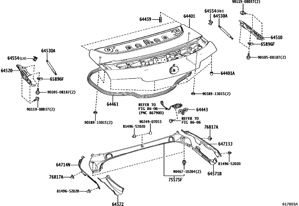 Lexus 64443-11020-A0 HOUSING, LUGGAGE COM