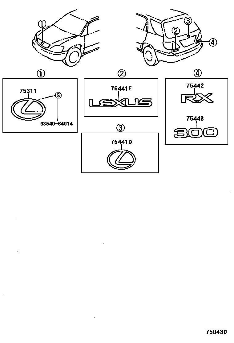 Lexus 93540-64014 Screw, Tapping