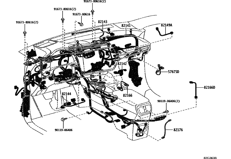 Lexus 82143-46010 WIRE, INSTRUMENT PAN