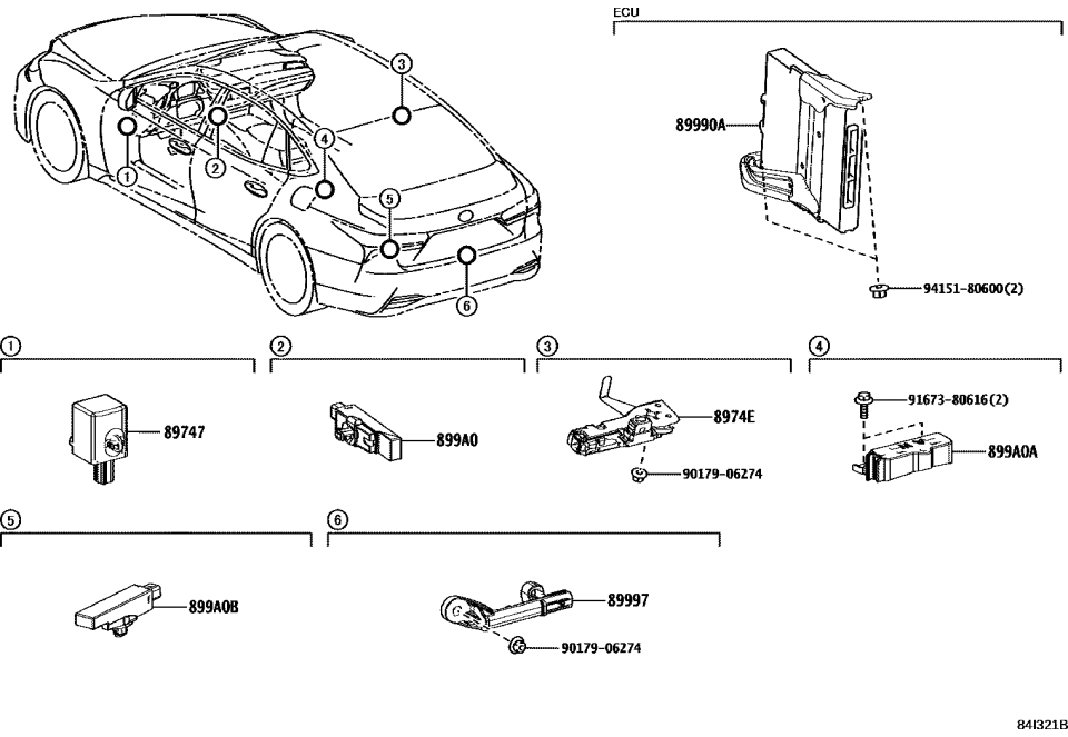 Lexus 899A0-50030 ANTENNA ASSY, INDOOR