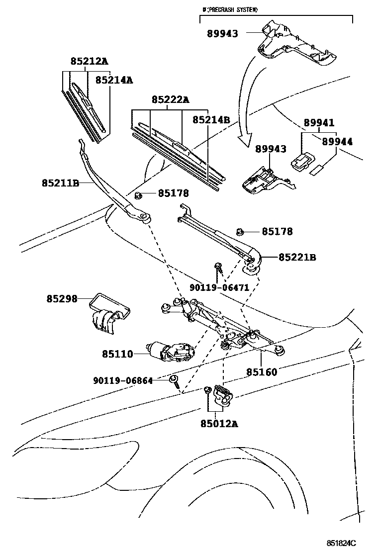 Lexus 90119-06471 Bolt, W/Washer