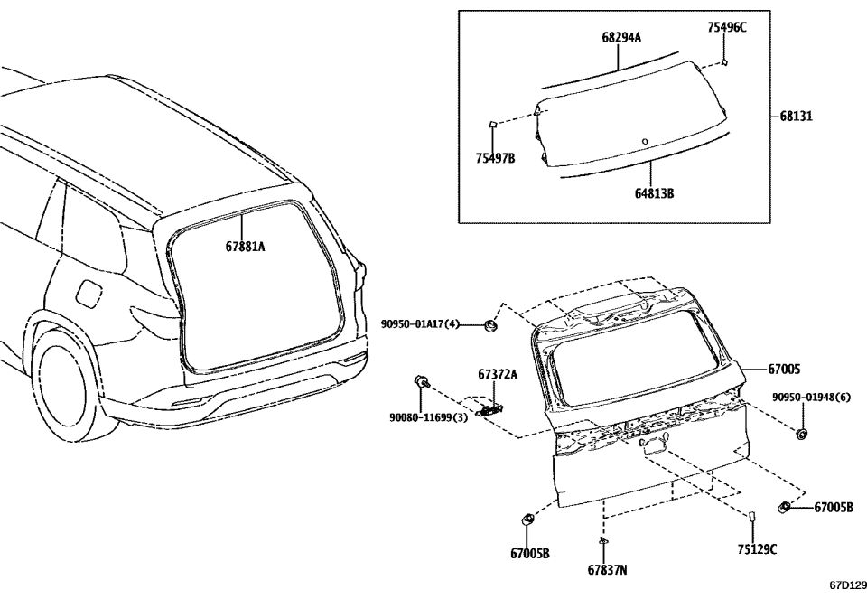 Lexus 67005-0E510 PANEL SUB-ASSY, BACK