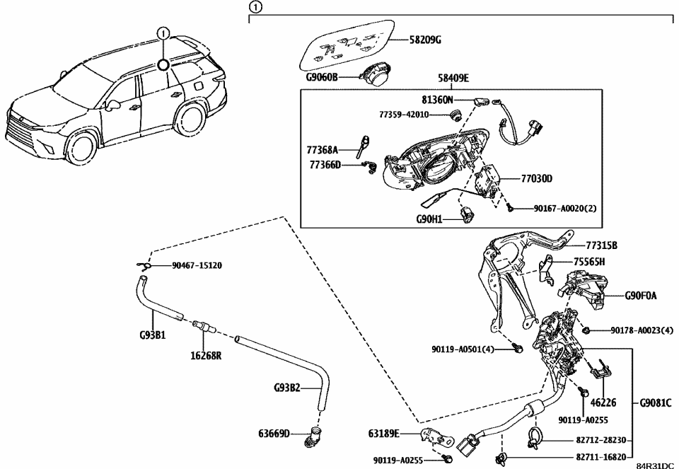 Lexus 58409-0E100 LID SUB-ASSY, BATTER