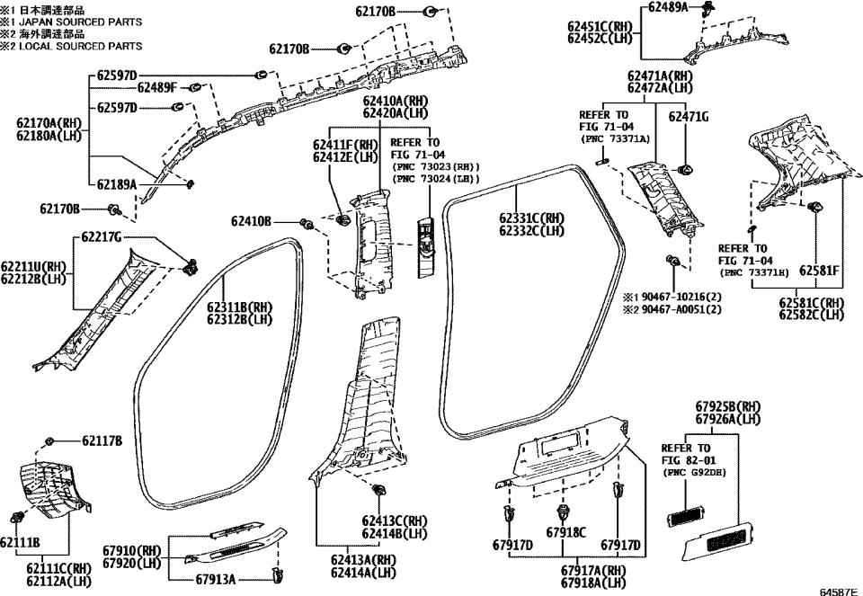 Lexus 62210-0E250-C1 GARNISH ASSY, FR PIL