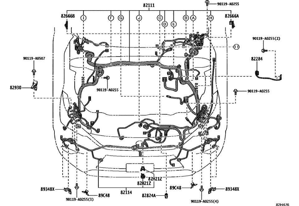 Lexus 82114-0E320 WIRE, ENGINE ROOM, N