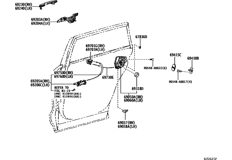 Lexus 69038-0E020 COVER SUB-ASSY, RR D