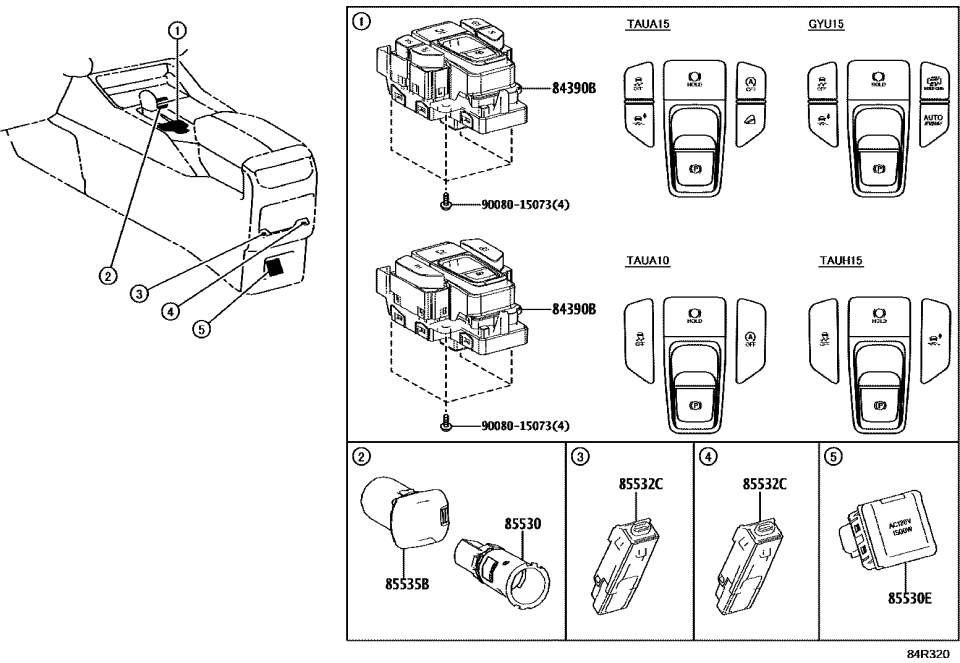 Lexus 85532-0E090 SOCKET, USB CHARGER