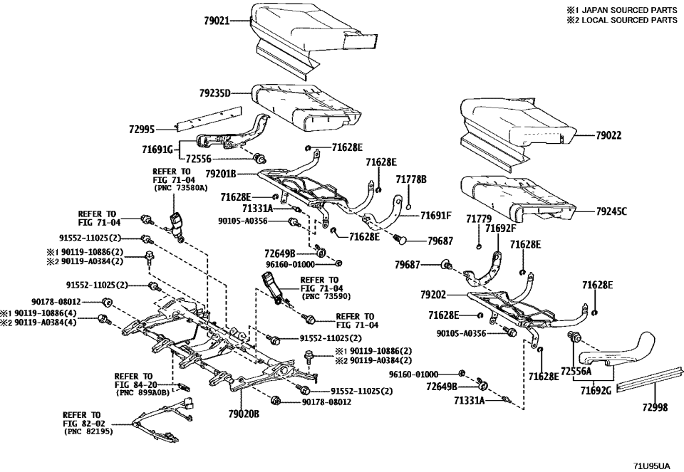 Lexus 72548-0E030 PIN, RECLINING CONTR