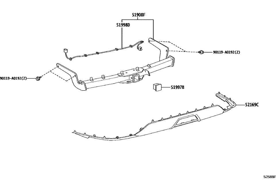 Lexus 52169-0E200 COVER, RR BUMPER, LW