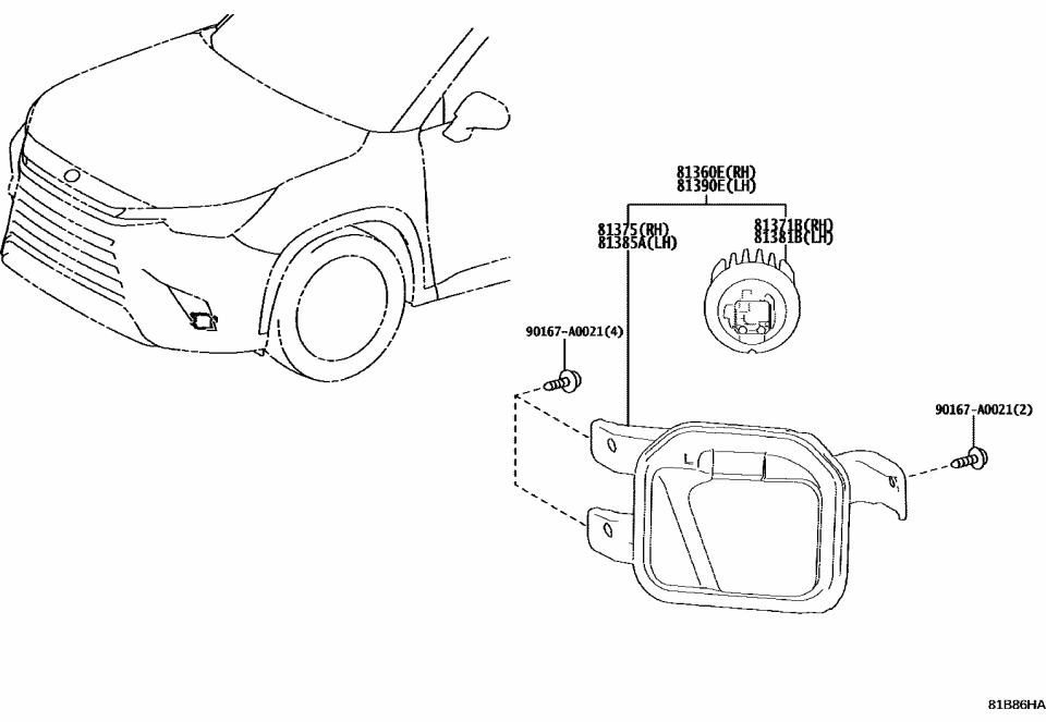 Lexus 81381-52020 UNIT, CORNERING LAMP